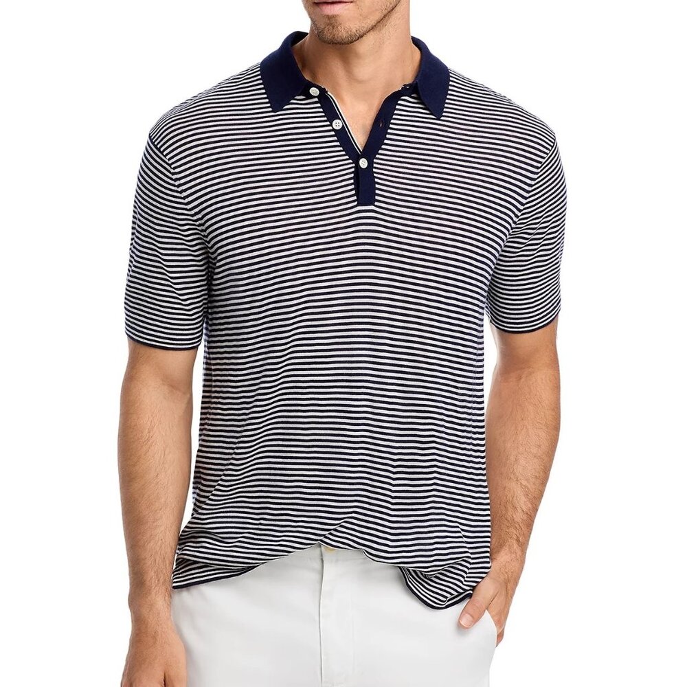 Vineyard Vines OTG Merino Striped Polo Shirt Short Sleeve Mens Navy XL NWT $138